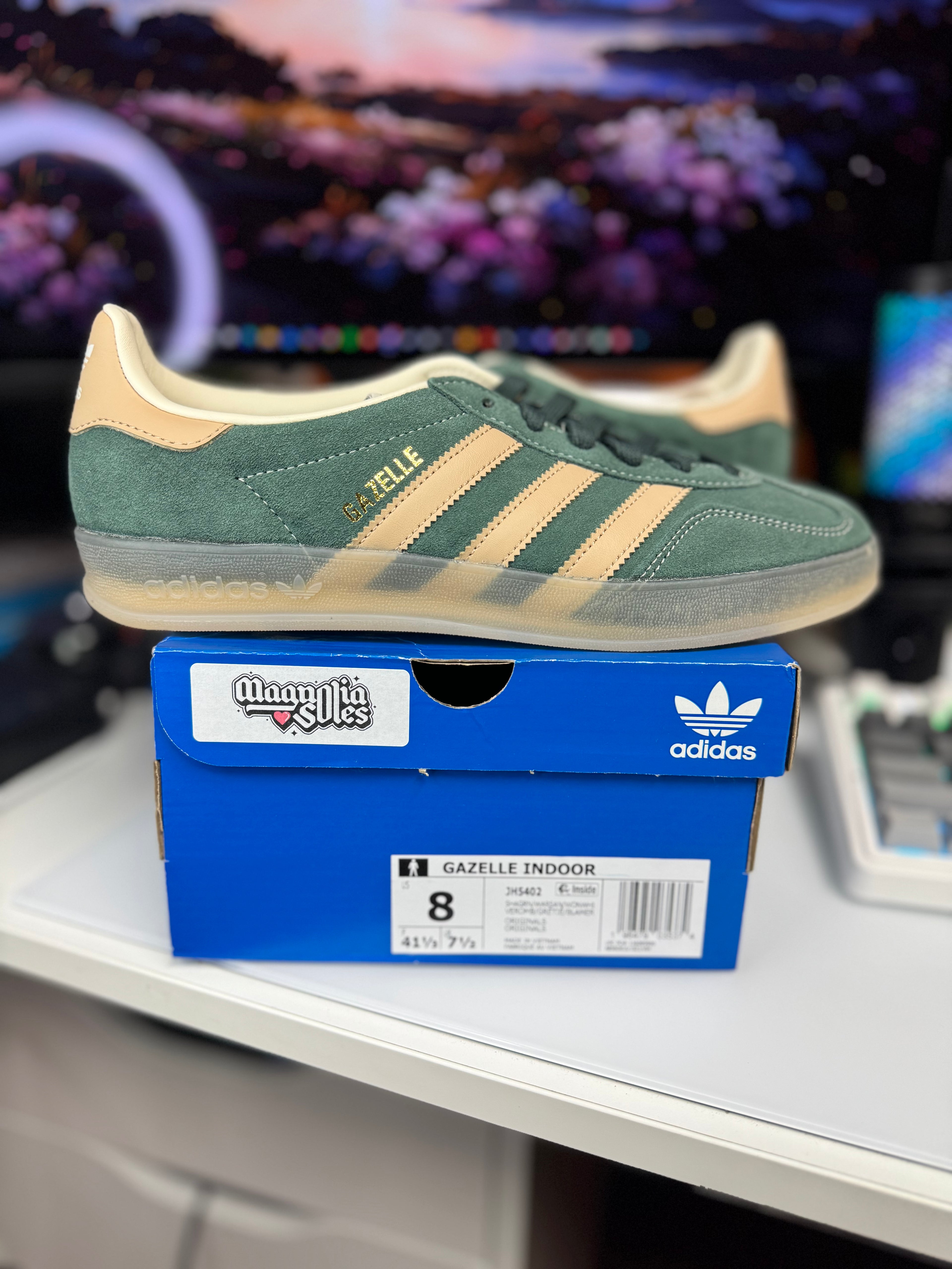 "Olive Green" Adidas Gazelle Indoor