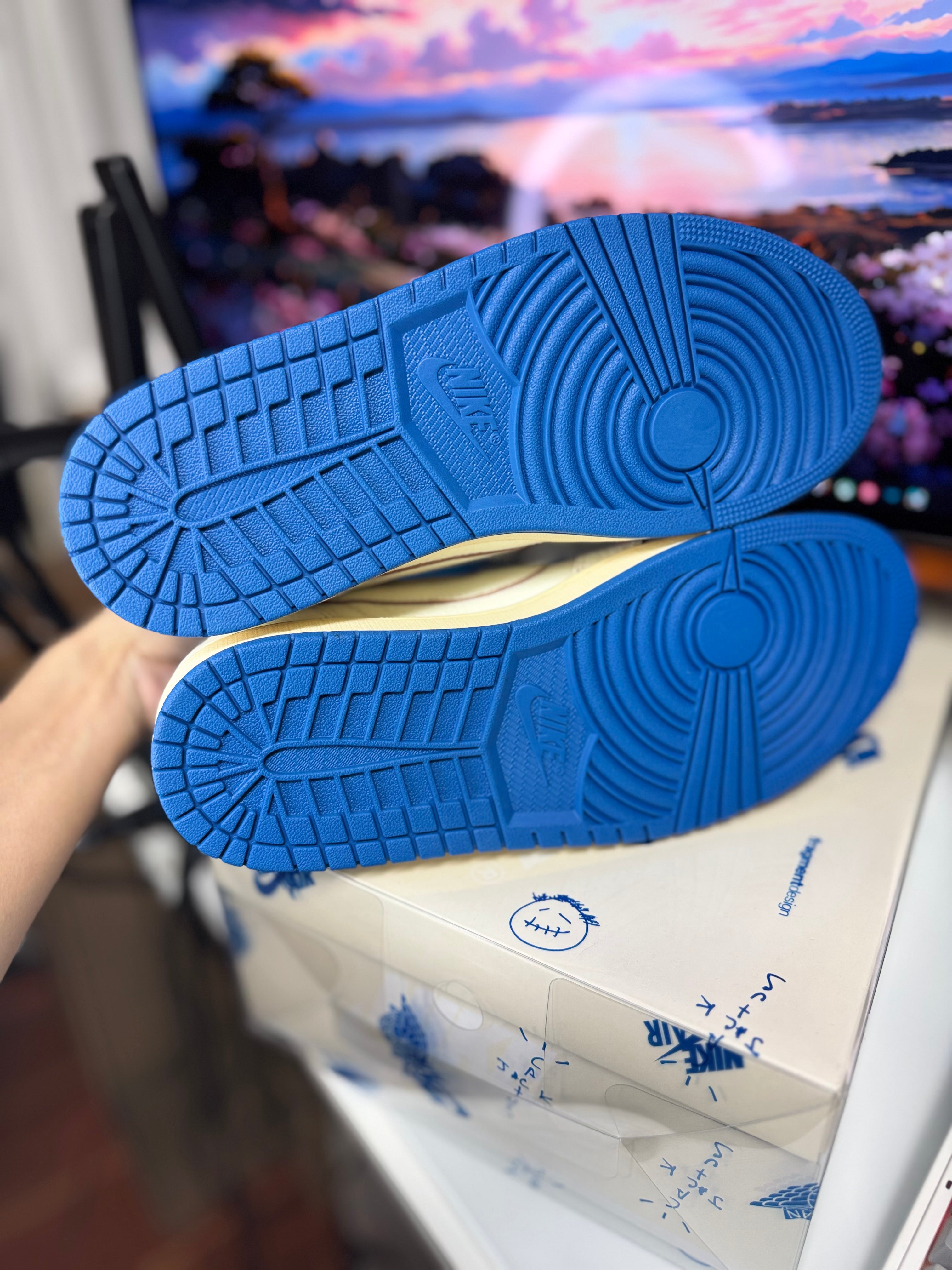 “Military Blue” Fragment Travis Scott Air Jordan Retro 1 Low