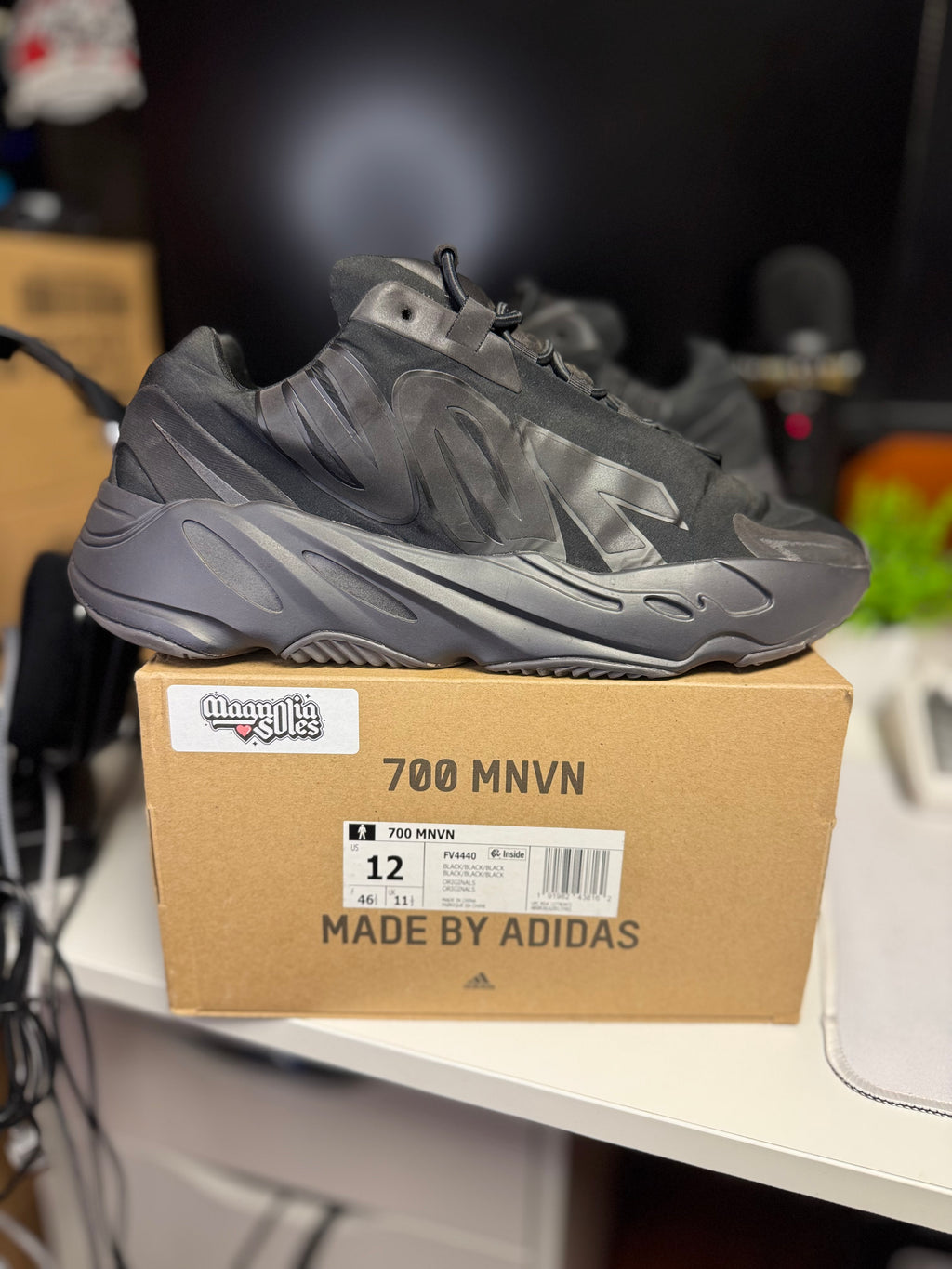 "Triple Black" Adidas Yeezy 700 MNVN
