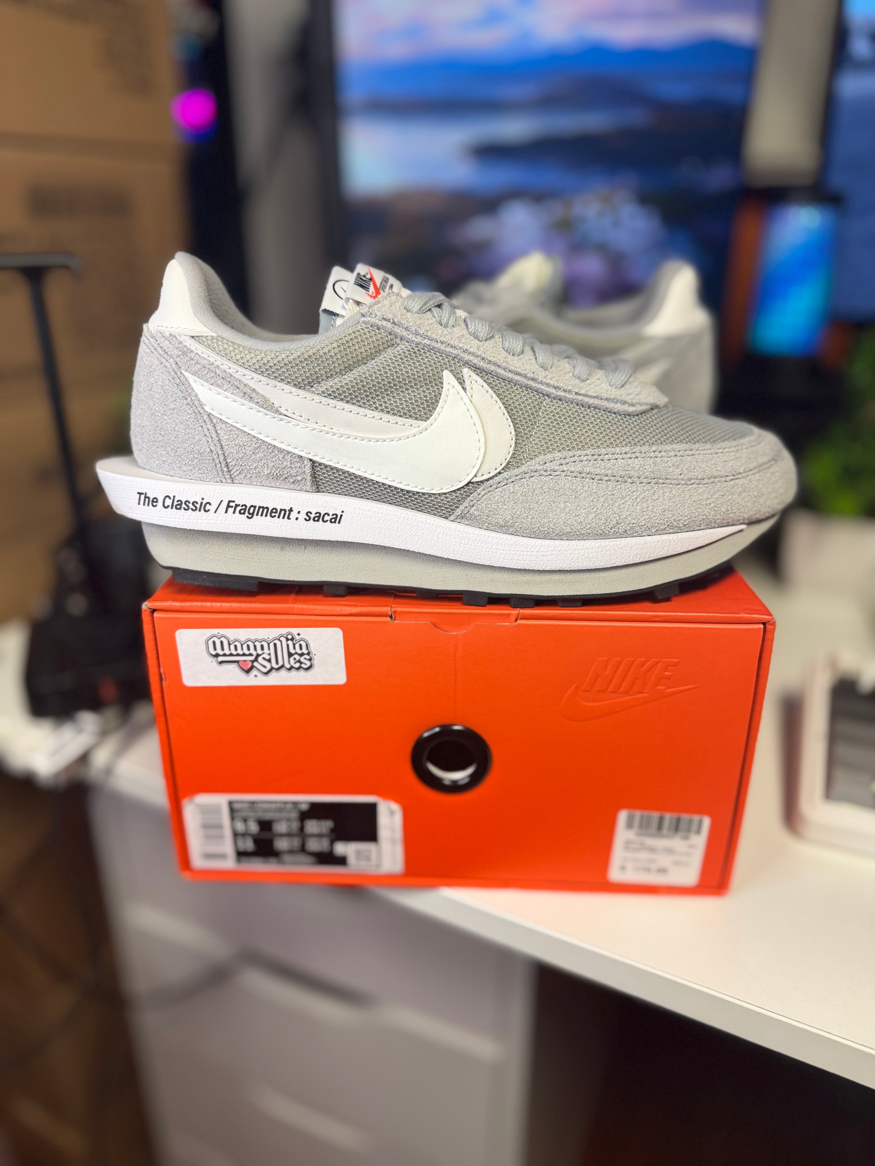"Grey" Sacai x Fragment Nike LD Waffle