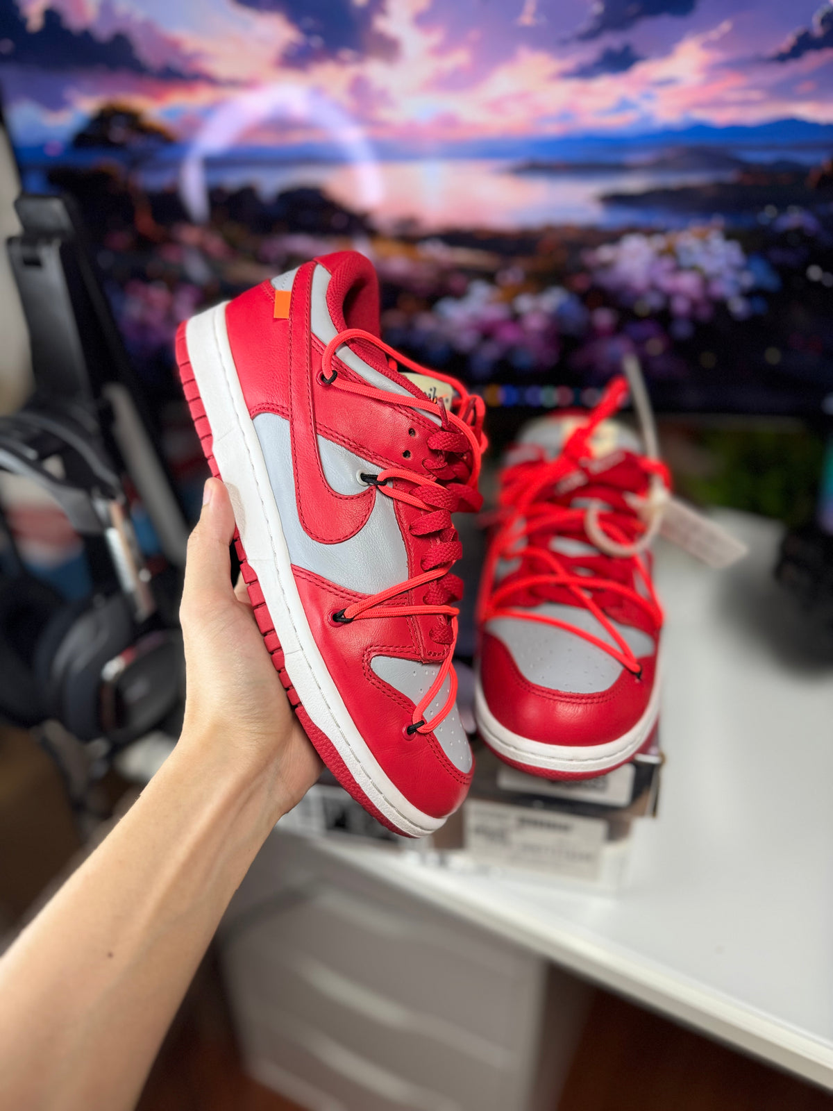 "University Red" Off White Nike Dunk Low