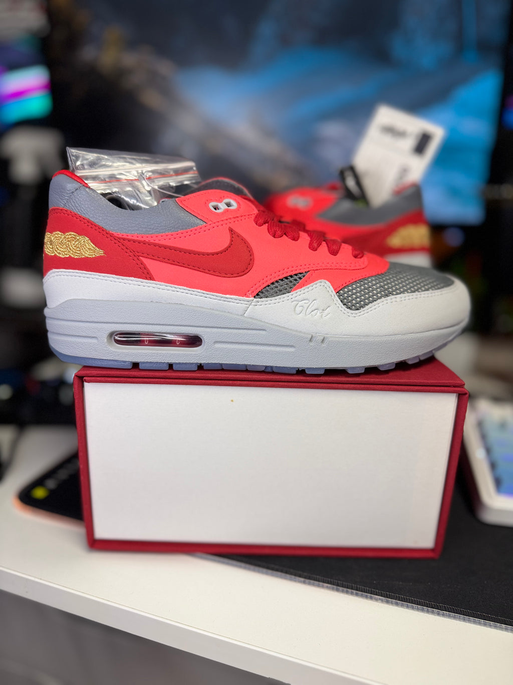 "Clot Kiss of Death Solar Red" Nike Air Max 1 (Special Box)